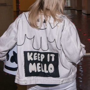 Custom Marshmello White Denim Jacket